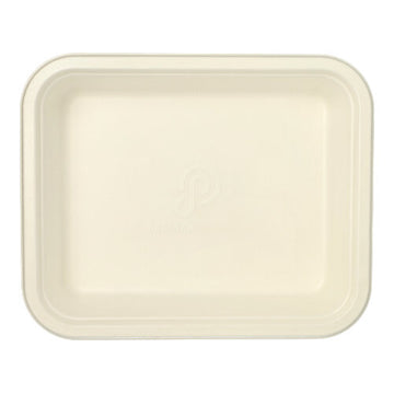 Gastronorm-Behälter GN 1/2 Zuckerrohr, PLA beschichtet eckig 4 l 6,5 cm x 32,5 cm x 26,5 cm weiss