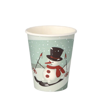 Trinkbecher, Pappe "To Go" 0,2 l Ø 8 cm · 9,2 cm "Snowtime"