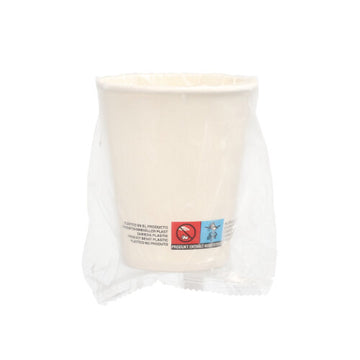 Trinkbecher, Pappe 0,2 l Ø 8 cm · 9,2 cm weiss einzeln gehüllt