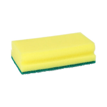 Topfreiniger, Schwamm Jumbo eckig 4,1 cm x 14,8 cm x 8,5 cm gelb/grün mit Griffrille, kratzend