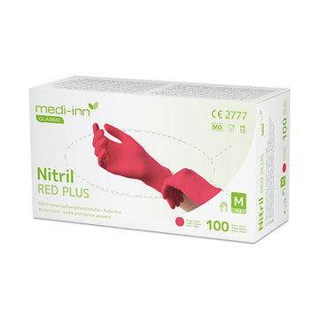 "Medi-Inn® Classic" Handschuhe, Nitril puderfrei rot "Nitril Red Plus" Größe L