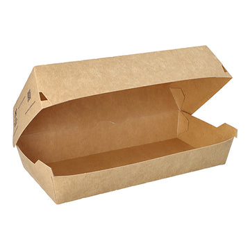 Baguetteboxen, Pappe "NOTPLA" 7,5 cm x 10,7 cm x 22 cm braun