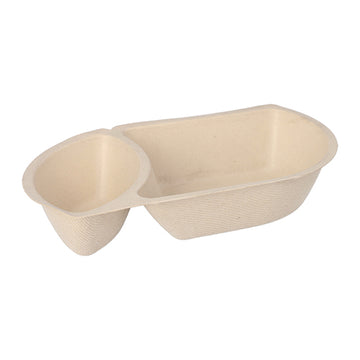 Snacktrays Zuckerrohr 2-geteilt 3,6 cm x 11 cm x 19,4 cm natur