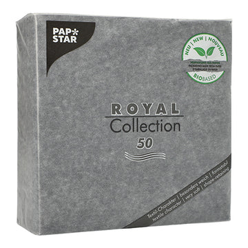 Servietten "ROYAL Collection" 1/4-Falz 40 cm x 40 cm schwarz in Papierverpackung