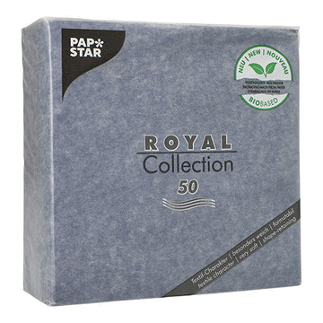 Servietten "ROYAL Collection" 1/4-Falz 40 cm x 40 cm dunkelblau in Papierverpackung